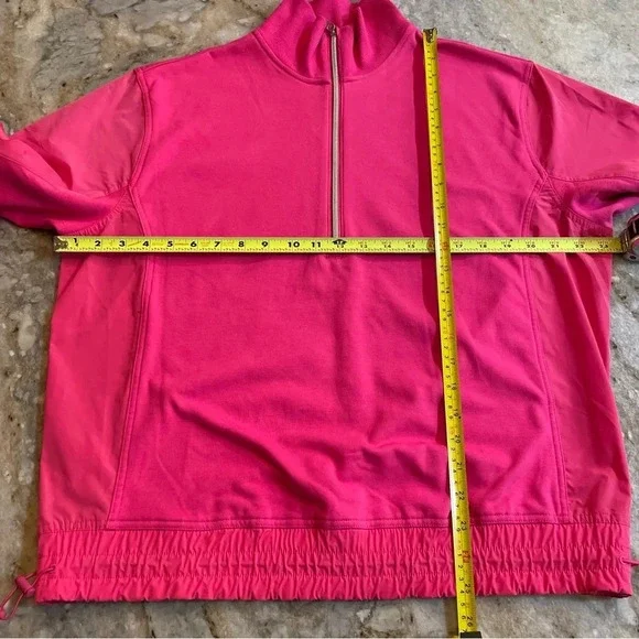 Athleta (Spring 2023) Triumph Hybrid Half Zip Sweatshirt Salvia Pink Small